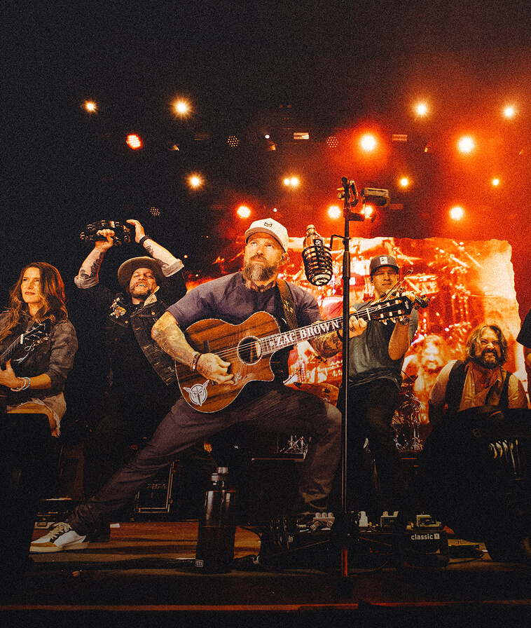 Multi-platinum and Grammy Award–winning Zac Brown Band performing onstage.